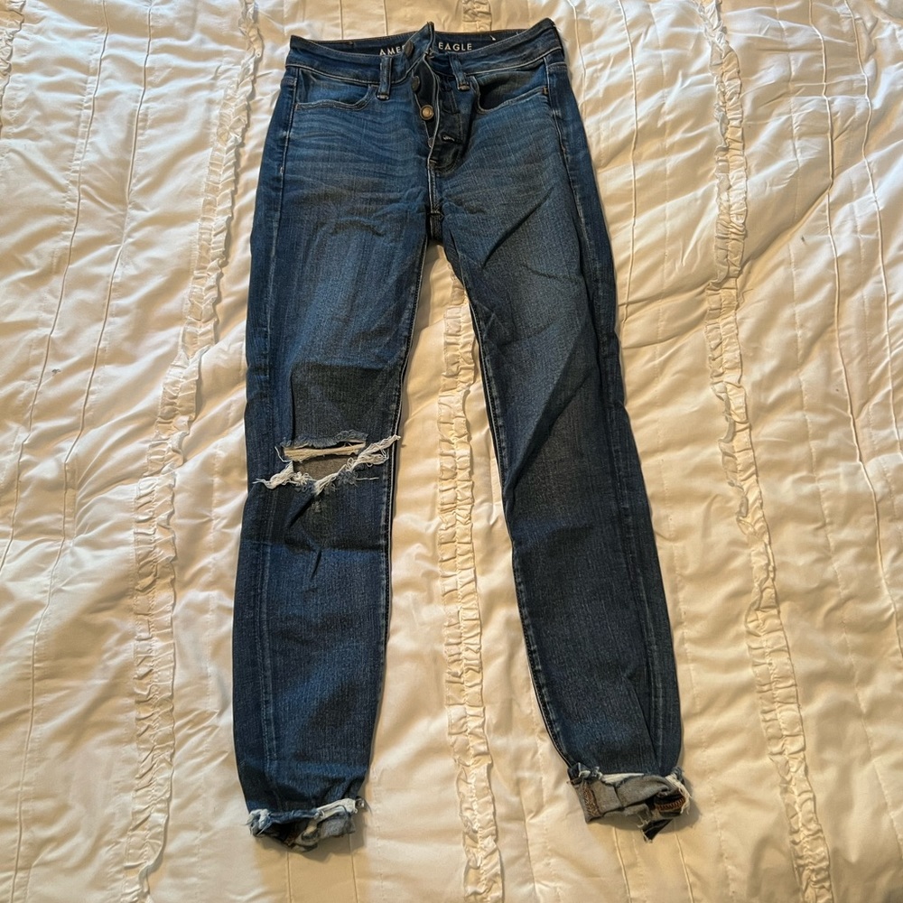American Eagle Ripped Jeggings Jeans